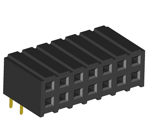 2.00mm PCB Socket Double Rows R A Dip Type.(H=4.85)